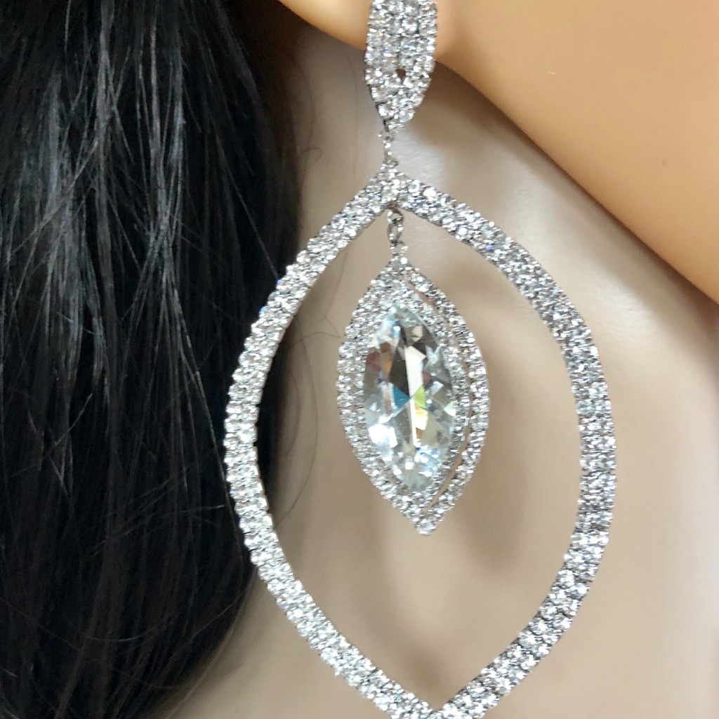 Lux Statement Oversized Rhinestone Earrings